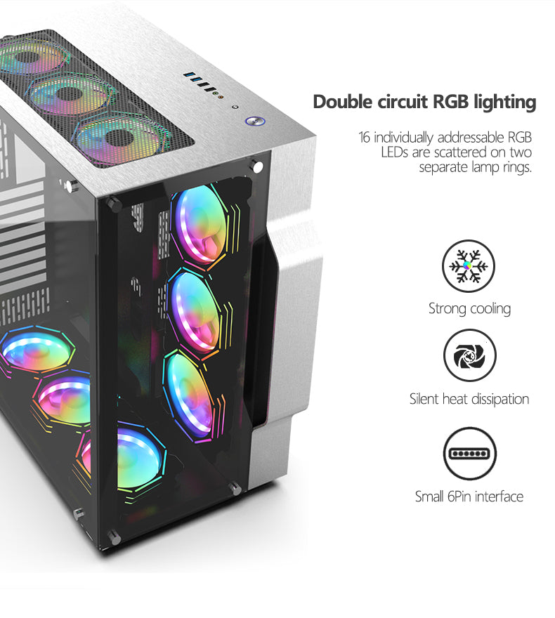 TrueNort Pc Case Fan 120mm RGB 6Pin 12V 3W White, Single Fan | BJ-120-01 TrueNort Pc Case Fan 120mm RGB 6Pin 12V 3W White, Single Fan | BJ-120-01